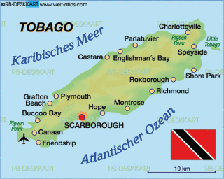 Map of Tobago Map of Tobago